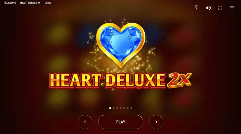 Heart Deluxe 2x - aðalvalmynd og upphafsskjár spilakassans